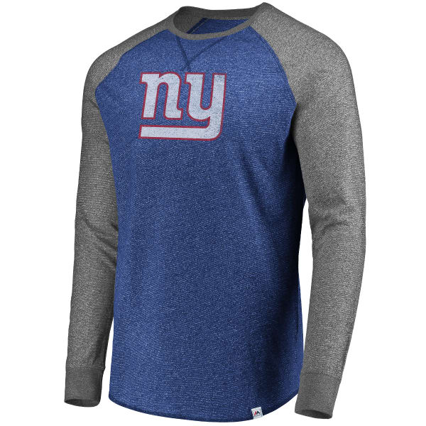 NEW YORK GIANTS Men's Static Raglan Long-Sleeve Tee