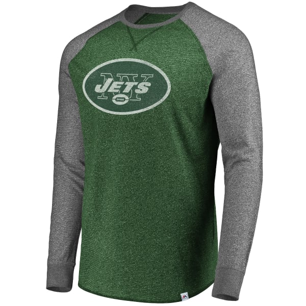 NEW YORK JETS Men's Static Raglan Long-Sleeve Tee