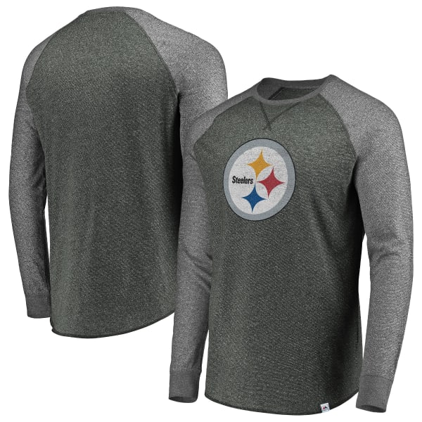 PITTSBURGH STEELERS Men's Static Raglan Long-Sleeve Tee