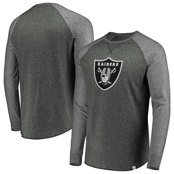 OAKLAND RAIDERS Men's Static Raglan Long-Sleeve Tee