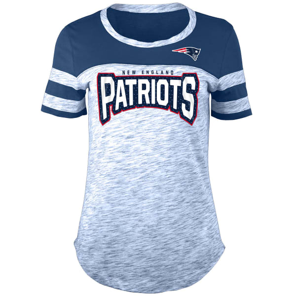 NEW ENGLAND PATRIOTS Women's Space-Dye Rhinestone Crew Short-Sleeve Tee