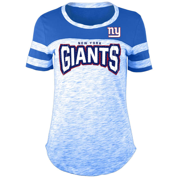 NEW YORK GIANTS Women's Space-Dye Rhinestone Crew Short-Sleeve Tee