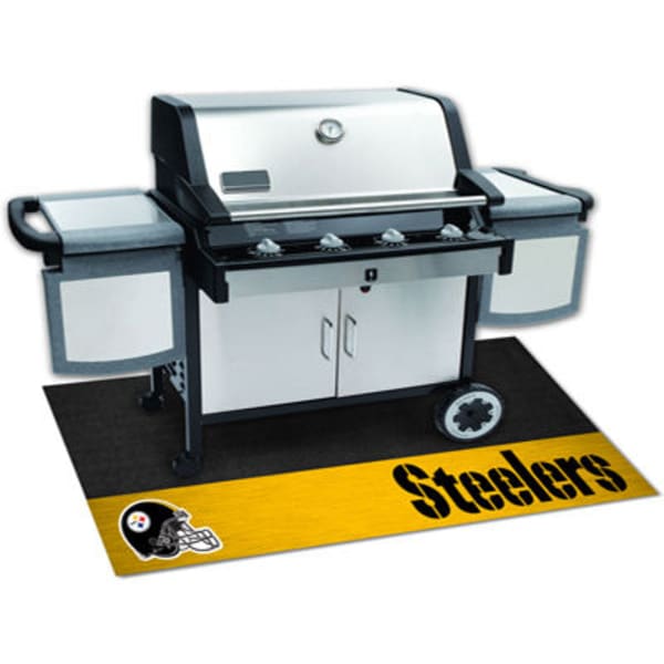 FAN MATS Pittsburgh Steelers Grill Mat, Black/Gold