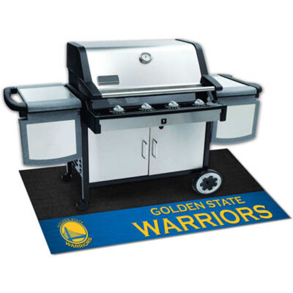 FAN MATS Golden State Warriors Grill Mat, Black/Blue