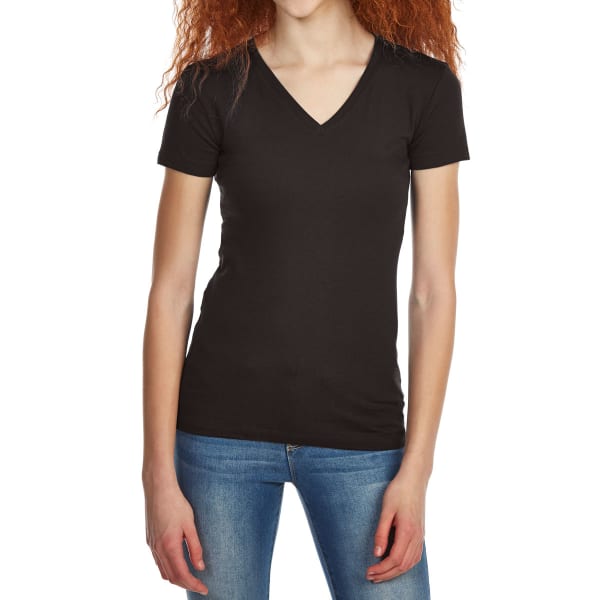 ZENANA Juniors' Basic V-Neck Short-Sleeve Tee