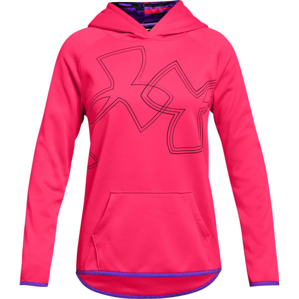 UNDER ARMOUR Big Girls' Armour Fleece Dual Logo Pullover Hoodie