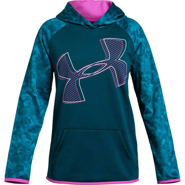 UNDER ARMOUR Big Girls' Armour Fleece Printed Logo Pullover Hoodie