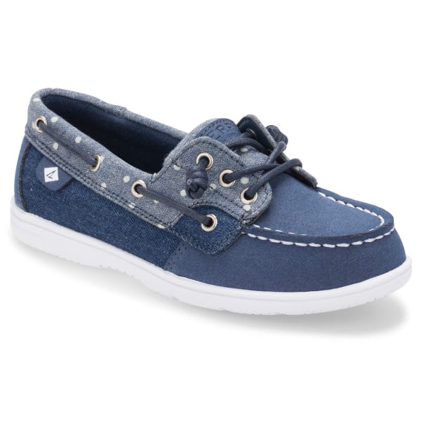 SPERRY Girls' Shoresider 3-Eye Denim Boat Shoes