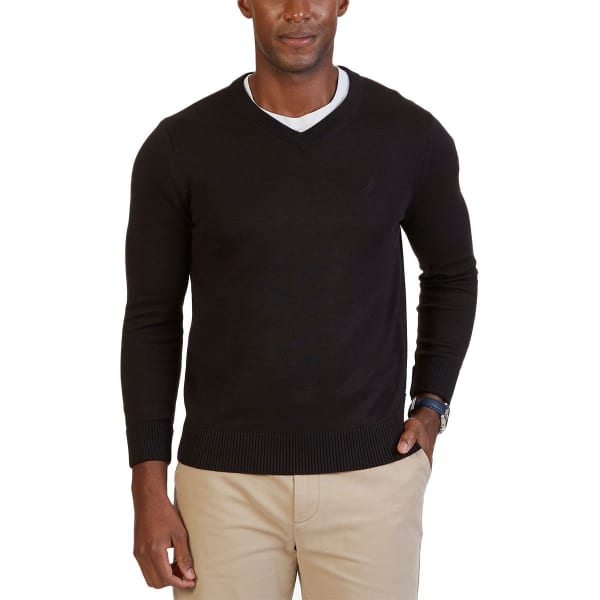 NAUTICA Men's Classic V-Neck Long-Sleeve Sweater