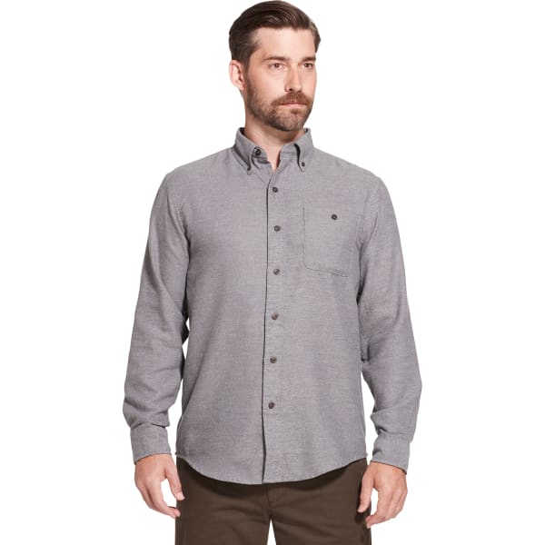 G.H. BASS & CO. Men's Jaspe Solid Long-Sleeve Flannel Shirt