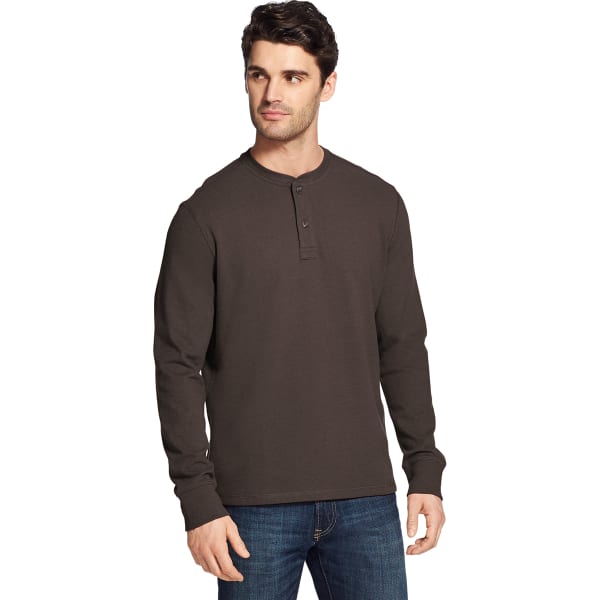 G.H. BASS & CO. Men's Carbon Plaited Jersey Long-Sleeve Henley