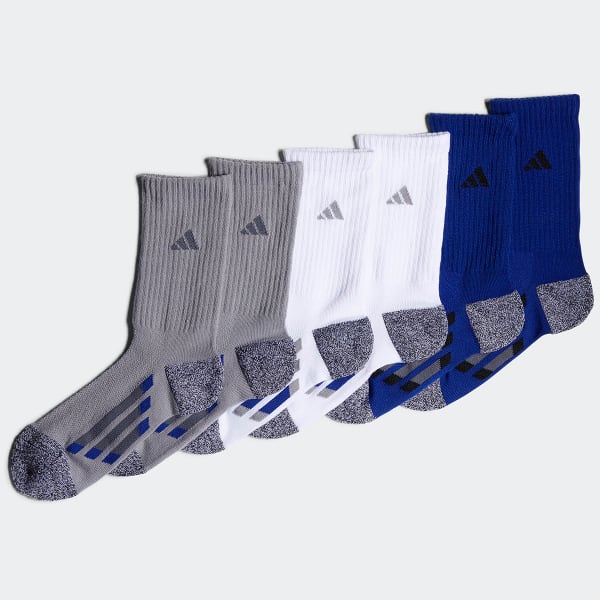 ADIDAS Boys' Climalite Vertical Stripe Crew Socks, 6-Pack