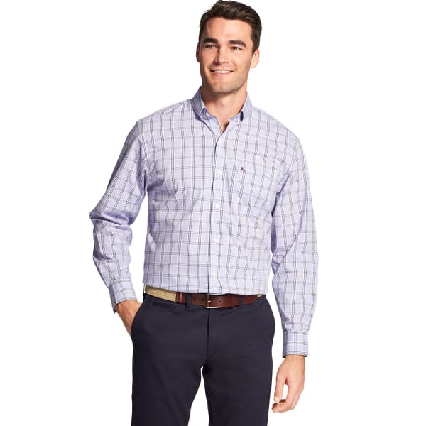 IZOD Men's Essential Premium Woven Long-Sleeve Shirt