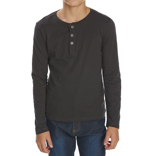 MINOTI Little Boys' Slub Long-Sleeve Henley