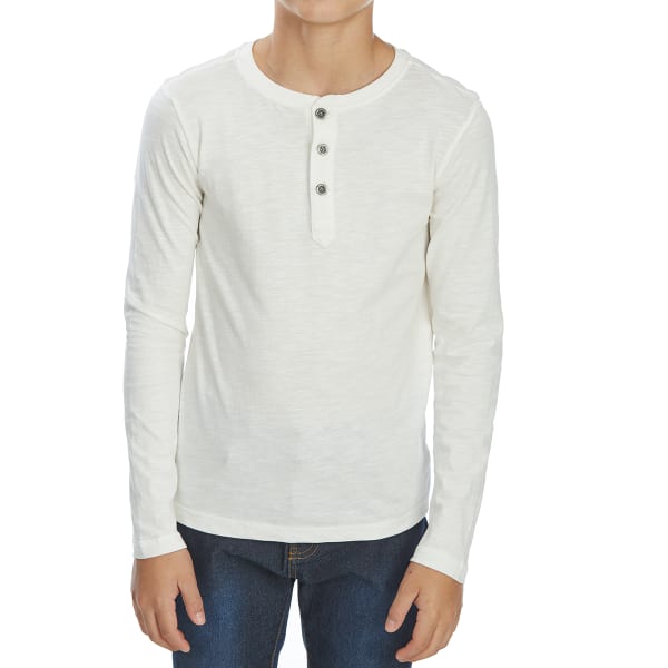 MINOTI Little Boys' Slub Long-Sleeve Henley