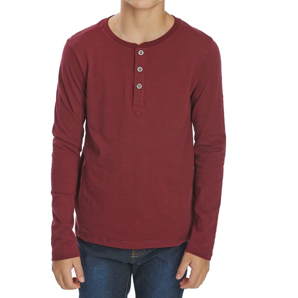 MINOTI Little Boys' Slub Long-Sleeve Henley