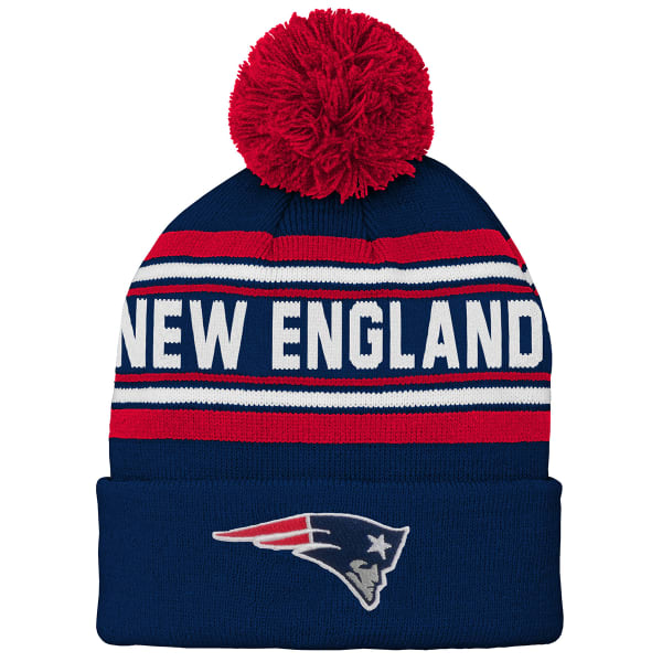 NEW ENGLAND PATRIOTS Big Kids' Cuffed Pom Knit Beanie