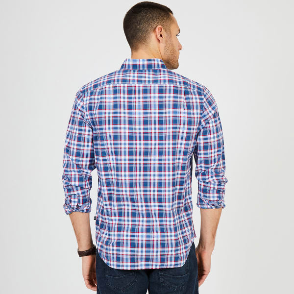 NAUTICA Men's Classic Fit Plaid Button-Down Long-Sleeve Shirt