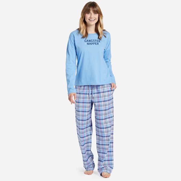 LIFE IS GOOD Women's Sleepy Powder Plaid Classic Sleep Pants