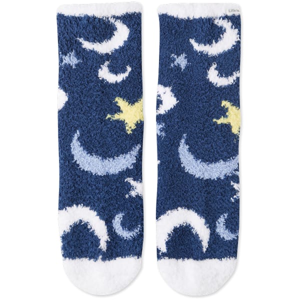 LIFE IS GOOD Women's Starry Moon Sky Snuggle Crew Socks