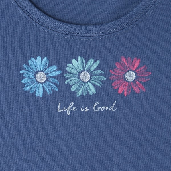 LIFE IS GOOD Women's Happy Daisies Crusher Scoop Long-Sleeve Tee