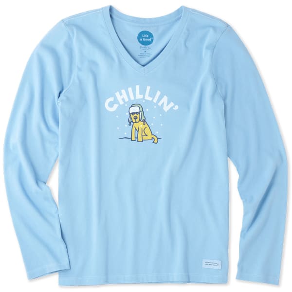 LIFE IS GOOD Women's Chillin' Rocket V-Neck Long-Sleeve Crusher Tee