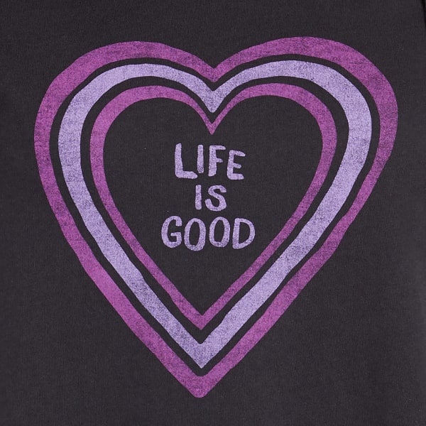 LIFE IS GOOD Women's Ripple Heart Smooth Hooded Long-Sleeve Tee