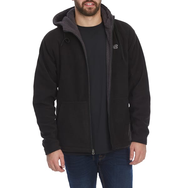 NEW BALANCE Men's Sherpa-Lined Polar Fleece Full-Zip Hoodie