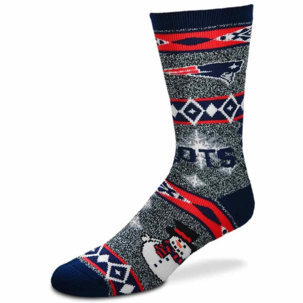 NEW ENGLAND PATRIOTS Holiday Snowman Motif Socks