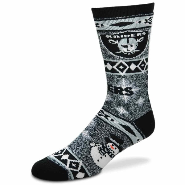 OAKLAND RAIDERS Holiday Snowman Motif Socks