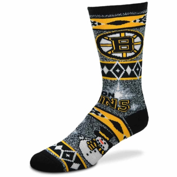 BOSTON BRUINS Holiday Snowman Motif Socks