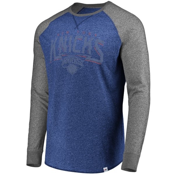 NEW YORK KNICKS Men's Static Raglan Long-Sleeve Tee