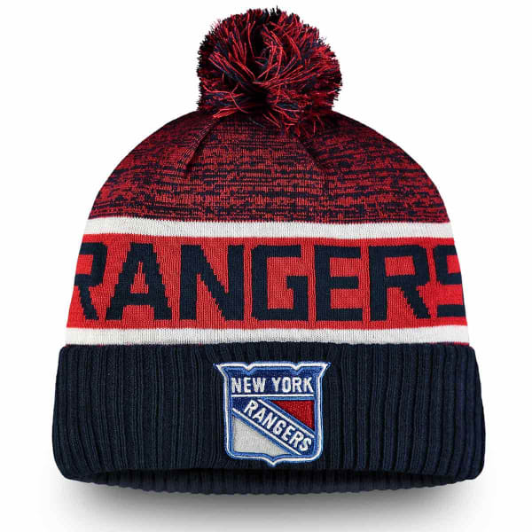 NEW YORK RANGERS Authentic Pro Rinkside Goalie Cuffed Pom Knit Beanie