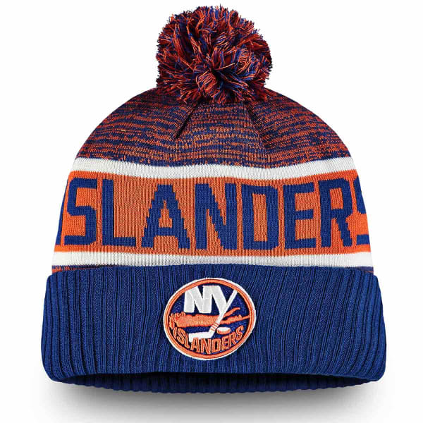 NEW YORK ISLANDERS Authentic Pro Rinkside Goalie Cuffed Pom Knit Beanie