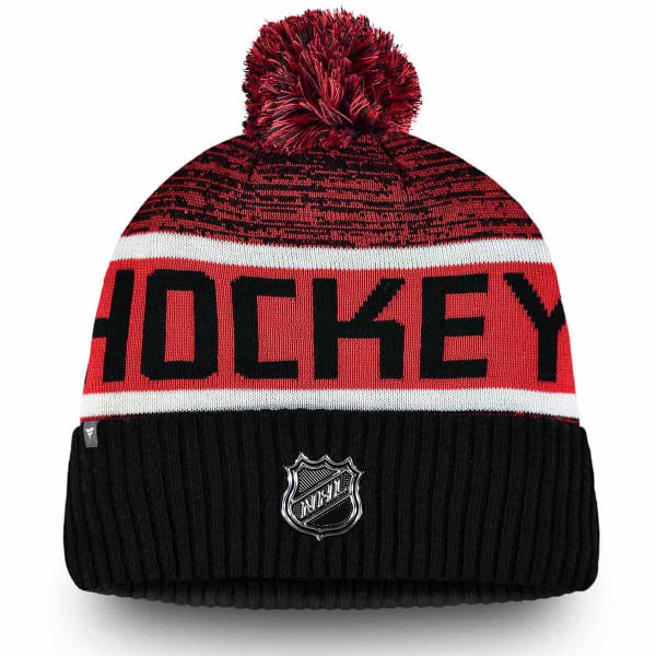 NEW JERSEY DEVILS Authentic Pro Rinkside Goalie Cuffed Pom Knit Beanie