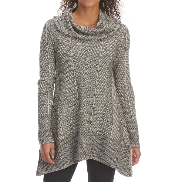 JEANNE PIERRE Women's Cowl Neck Shark Bite Hem Sweater