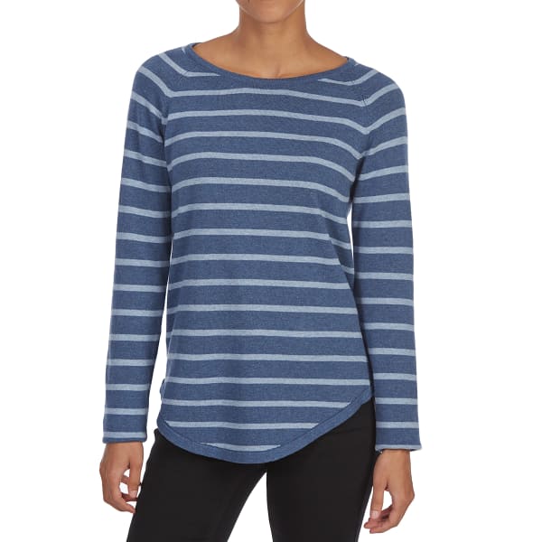 JEANNE PIERRE Women's Striped Crew Long-Sleeve Sweater