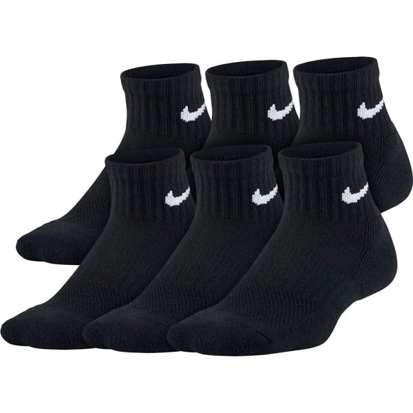 NIKE Boys' Performance Cushioned Quarter Training Socks, 6-Pack