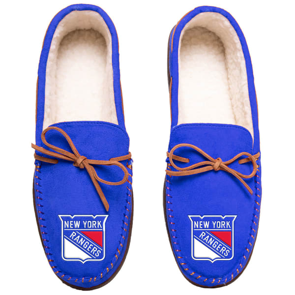 NEW YORK RANGERS Team Color Big Logo Moccasin Slippers