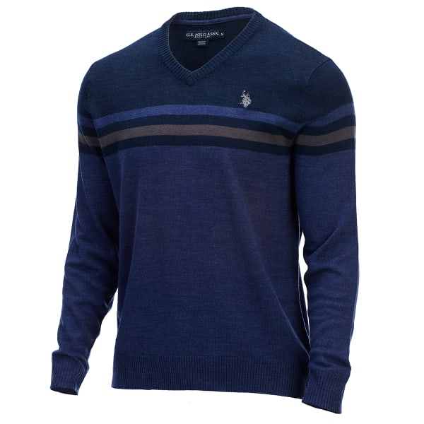 U.S. POLO ASSN. Men's Soft Stripe V-Neck Sweater