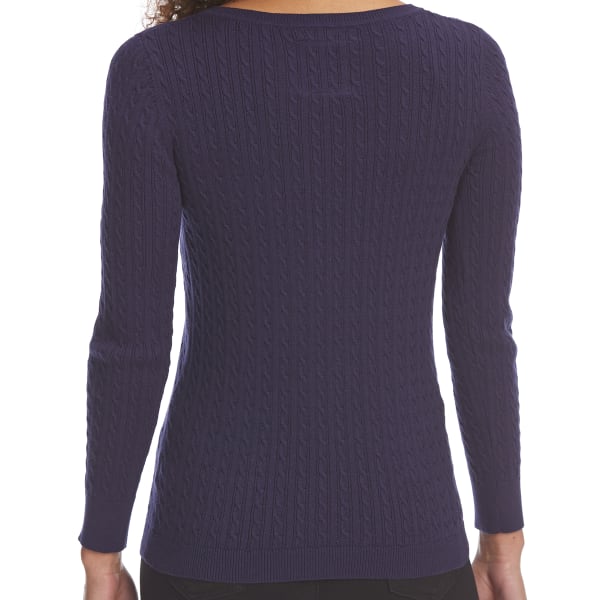 U.S. POLO ASSN. Women's Cable V-Neck Long-Sleeve Sweater