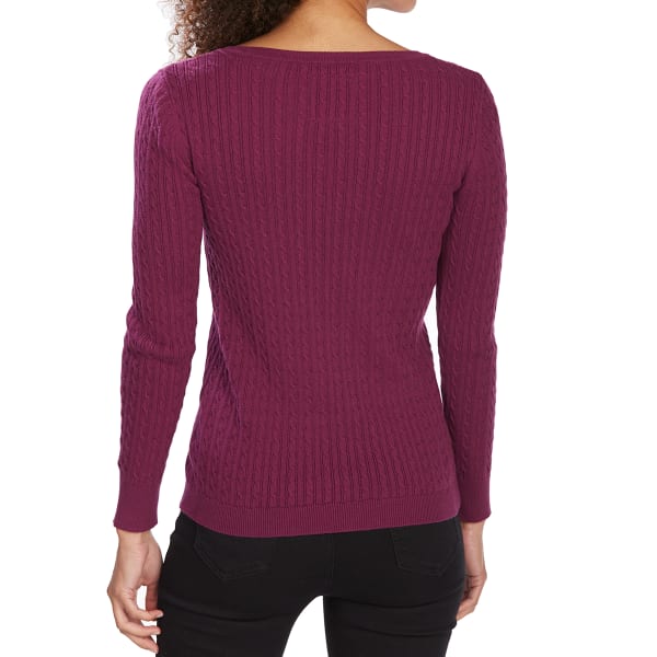 U.S. POLO ASSN. Women's Cable V-Neck Long-Sleeve Sweater