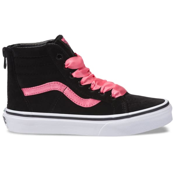 VANS Big Girls' Sk8-Hi Zip Satin Velvet Sneakers