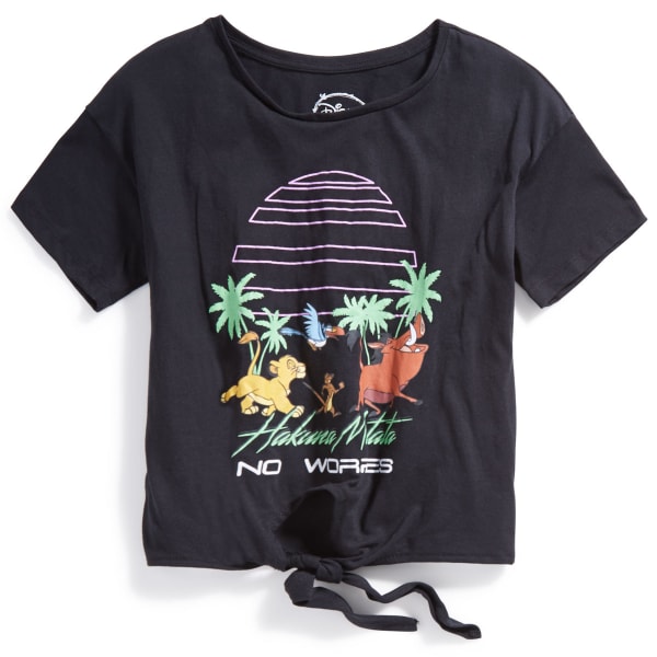 FREEZE Juniors' No Worries Tie-Front Short-Sleeve Tee