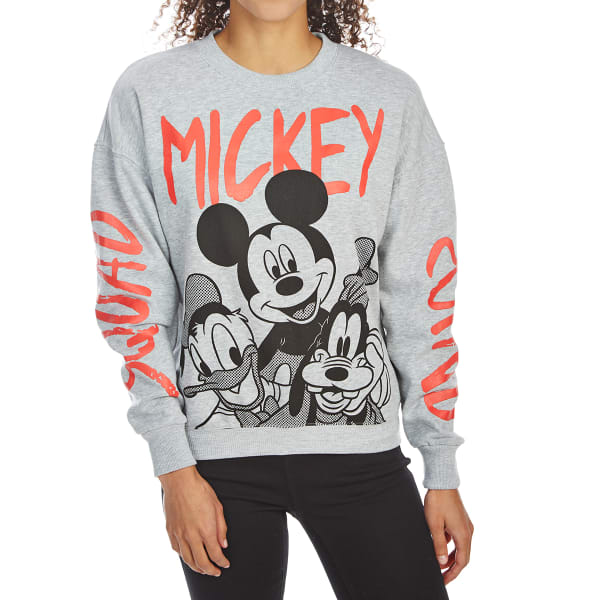 FREEZE Juniors' Mickey All-Over Print Brushed Fleece Pullover