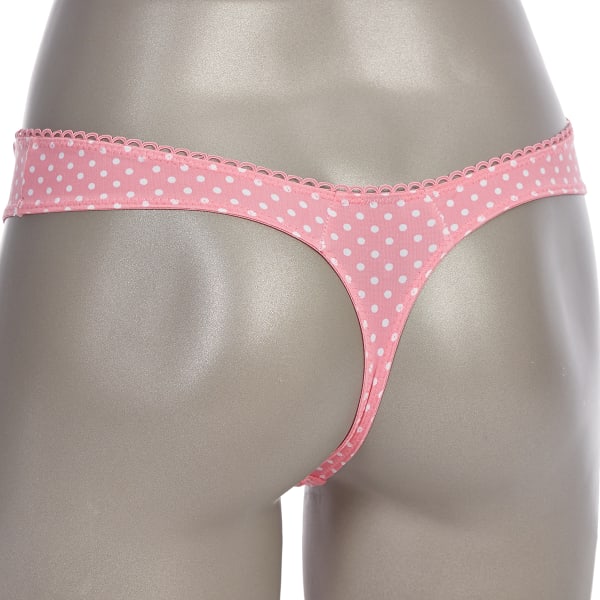 RENE ROFE Juniors' Lace-Up Limit Dot Print Thong