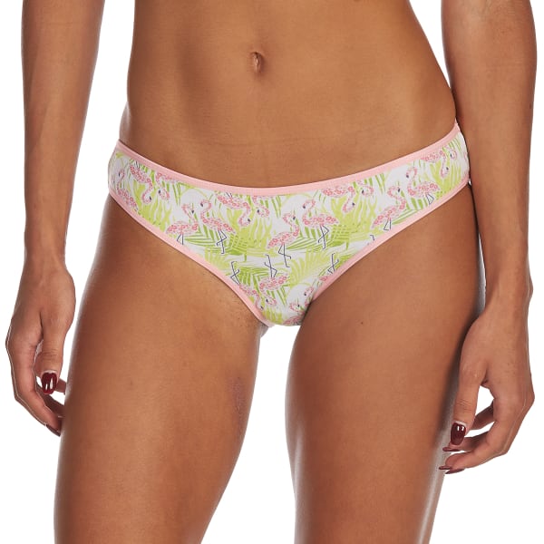 RENE ROFE Juniors' Cotton/Spandex Print Bikini Briefs