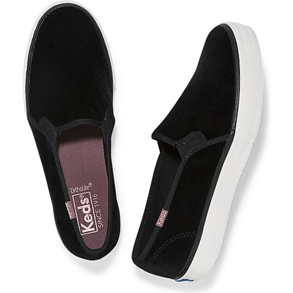 KEDS Women's Double Decker Velvet Casual Slip-On Shoes