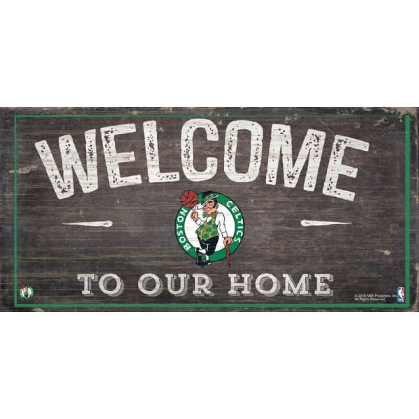 BOSTON CELTICS 6 x 12 in. Welcome to Our Home Sign