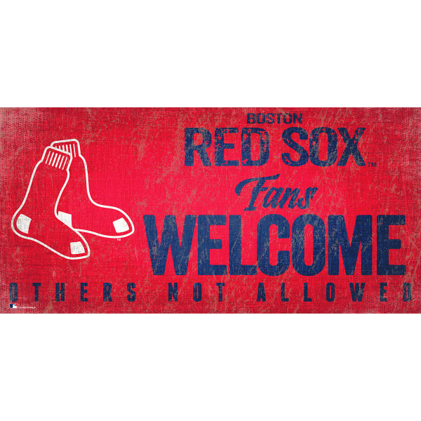 BOSTON RED SOX 6 x 12 in. Welcome Sign